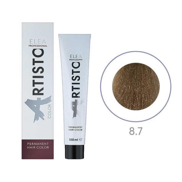 Vopsea permanenta pentru par Elea Professional Artisto Color, 8/7 Castaniu deschis maro, 100 ml Vopsea permanenta pentru par Elea Professional Artisto Color, 8/7 Castaniu deschis maro, 100 ml