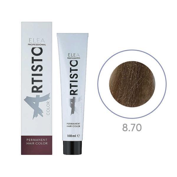 Vopsea permanenta pentru par Elea Professional Artisto Color, 8/70 Castaniu deschis maro extra, 100 ml Vopsea permanenta pentru par Elea Professional Artisto Color, 8/70 Castaniu deschis maro extra, 100 ml