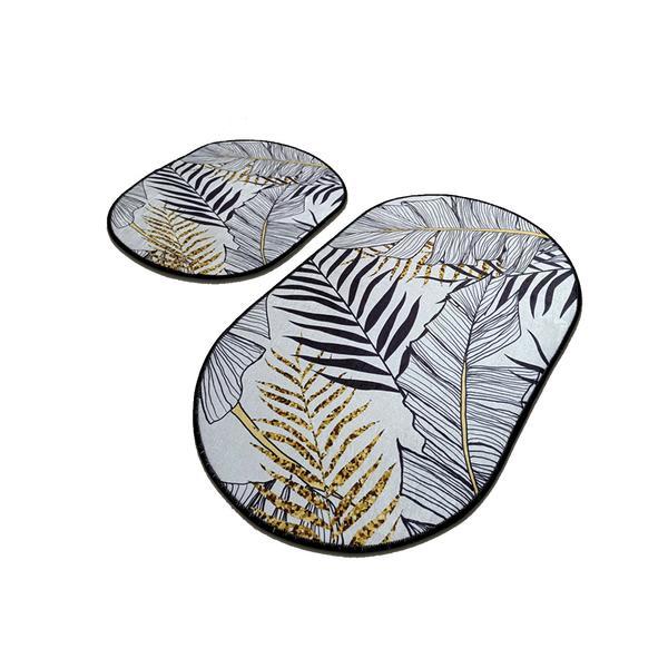 Set 2 covorase baie Herbal, 60 x 100 cm, 50 x 60 cm, Antiderapant, Multicolor Set 2 covorase baie Herbal, 60 x 100 cm, 50 x 60 cm, Antiderapant, Multicolor