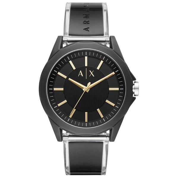 Ceas analog cu o curea din piele ecologica Armani Exchange, Negru/Argintiu Ceas analog cu o curea din piele ecologica Armani Exchange, Negru/Argintiu