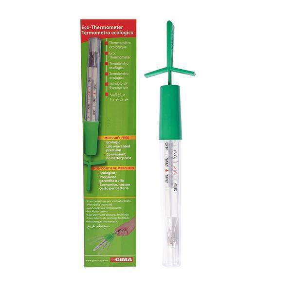 Termometru clasic Gima New Ecological Oval, cu Galinstan, din sticla, fara mercur, fara baterii, cu agitator, Alb Termometru clasic Gima New Ecological Oval, cu Galinstan, din sticla, fara mercur, fara baterii, cu agitator, Alb