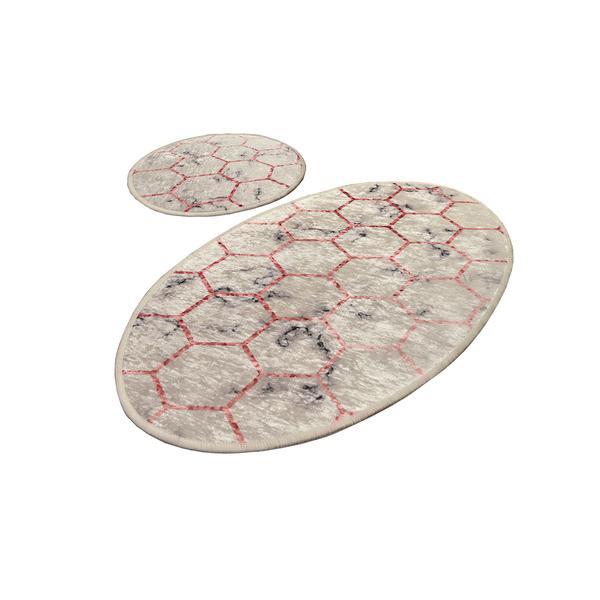 Set 2 covorase baie Honeycomb, 60 x 100 cm, 50 x 60 cm, Antiderapant, Gri Set 2 covorase baie Honeycomb, 60 x 100 cm, 50 x 60 cm, Antiderapant, Gri