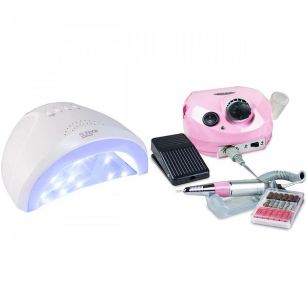 Freza electrica DM 202 35.000 rotatii ROZ + CADOU Lampa Led / Uv Sun One Putere 48W ALB Freza electrica DM 202 35.000 rotatii ROZ + CADOU Lampa Led / Uv Sun One Putere 48W ALB