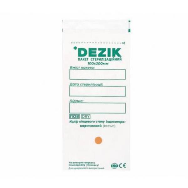 Pungi pentru sterilizare instrumente pentru autoclav 100*200 mm, Dezik, set (100 buc) Pungi pentru sterilizare instrumente pentru autoclav 100*200 mm, Dezik, set (100 buc)