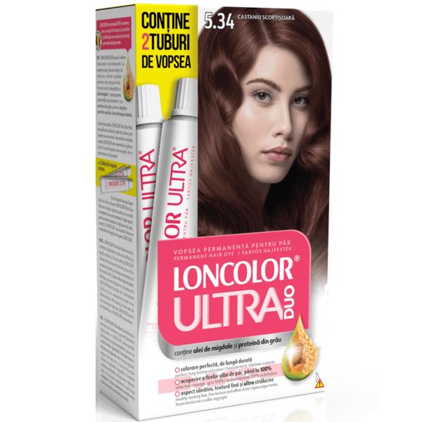 Vopsea Permanenta pentru Par Loncolor Ultra Max, nuanta 5.34 Castaniu Scortisoara Vopsea Permanenta pentru Par Loncolor Ultra Max, nuanta 5.34 Castaniu Scortisoara