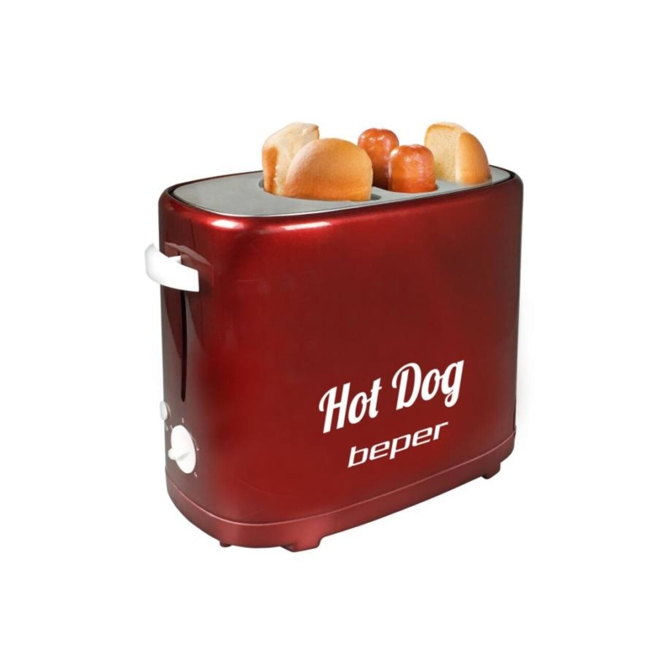 Aparat de facut Hot Dog BT.150Y, Beper, cu design vintage, 750 W, 5 niveluri de preparare Aparat de facut Hot Dog BT.150Y, Beper, cu design vintage, 750 W, 5 niveluri de preparare
