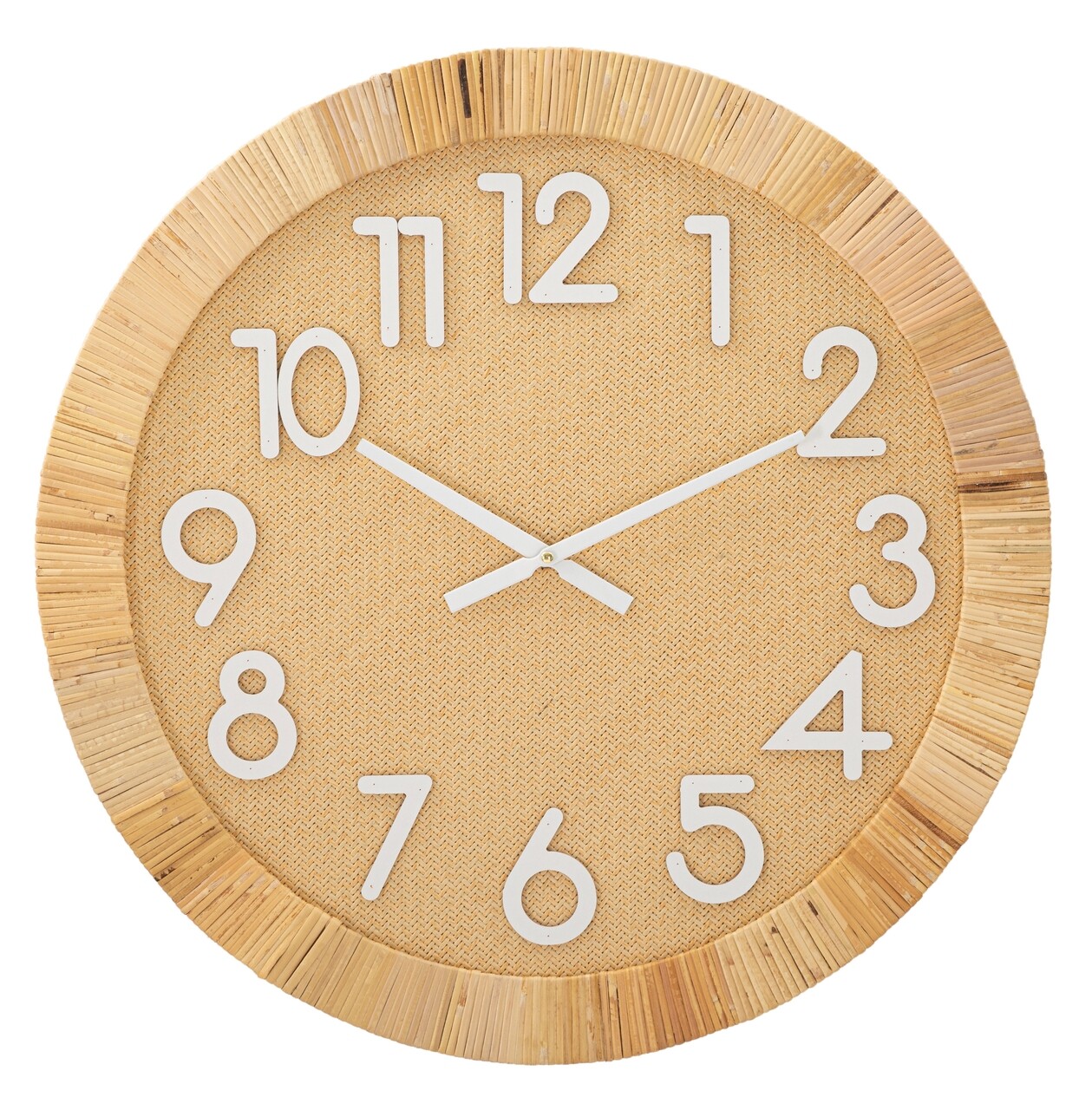 Ceas de perete, Mauro Ferretti, Boho Plus, Ø 60 x 4.5 cm, mdf/rattan, natur/alb Ceas de perete, Mauro Ferretti, Boho Plus, Ø 60 x 4.5 cm, mdf/rattan, natur/alb