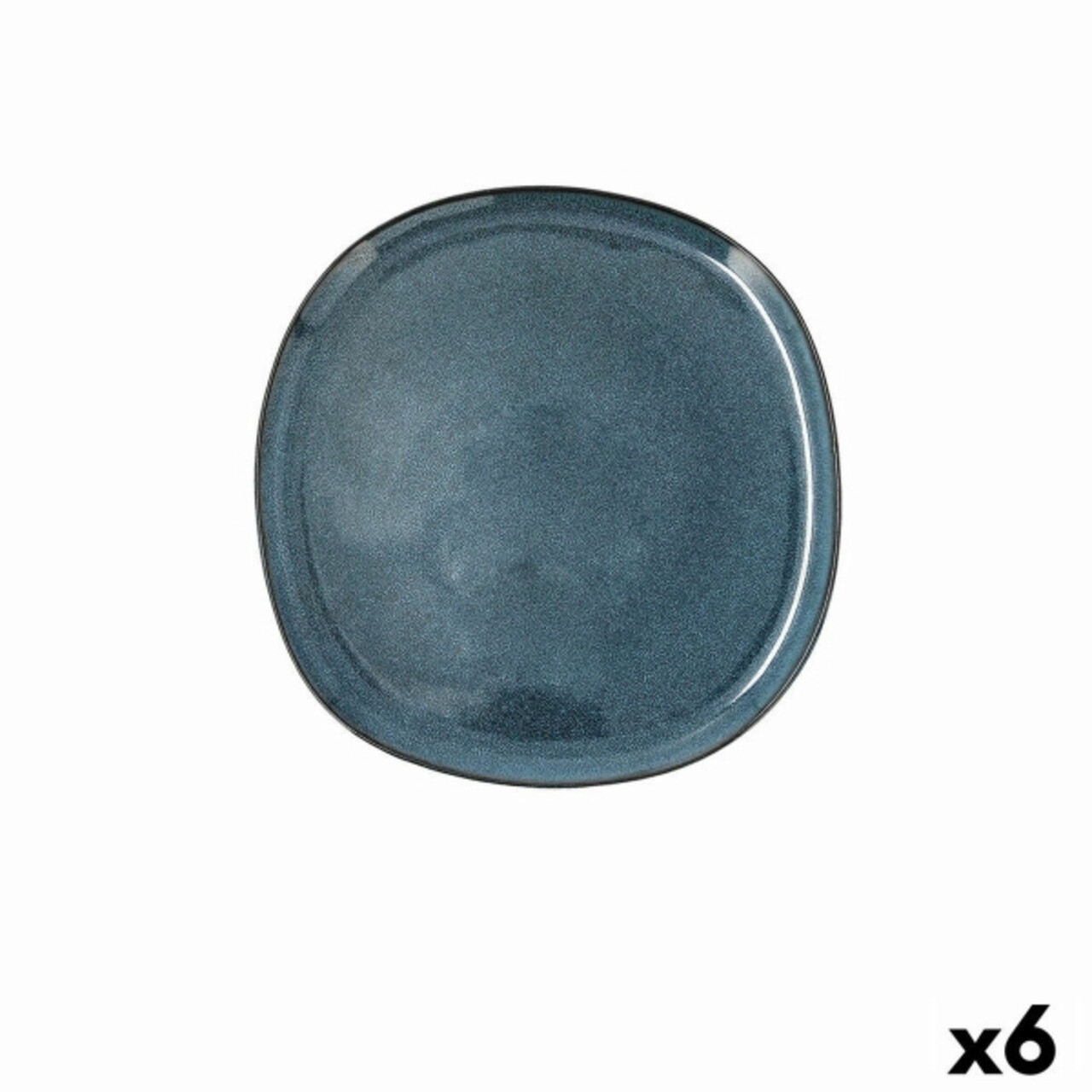 Set 6 farfurii, Bidasoa, Ikonic, 20.2 x 19.7 x 1.3 cm, ceramica, albastru Set 6 farfurii, Bidasoa, Ikonic, 20.2 x 19.7 x 1.3 cm, ceramica, albastru