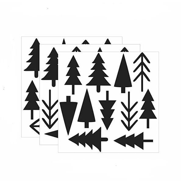 Set stickere decorative, Copacei, negre, 3 coli 25x25 cm, aprox 30buc Set stickere decorative, Copacei, negre, 3 coli 25x25 cm, aprox 30buc