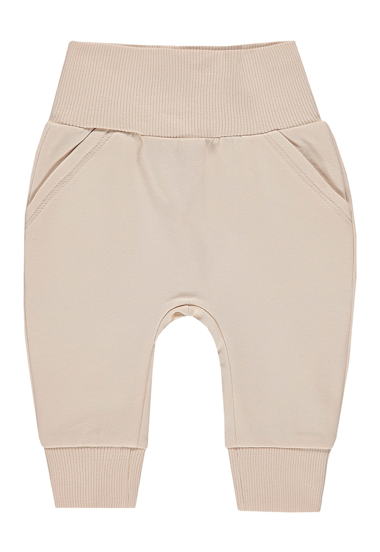 Pantaloni din amestec de bumbac organic cu banda elastica in talie Pantaloni din amestec de bumbac organic cu banda elastica in talie
