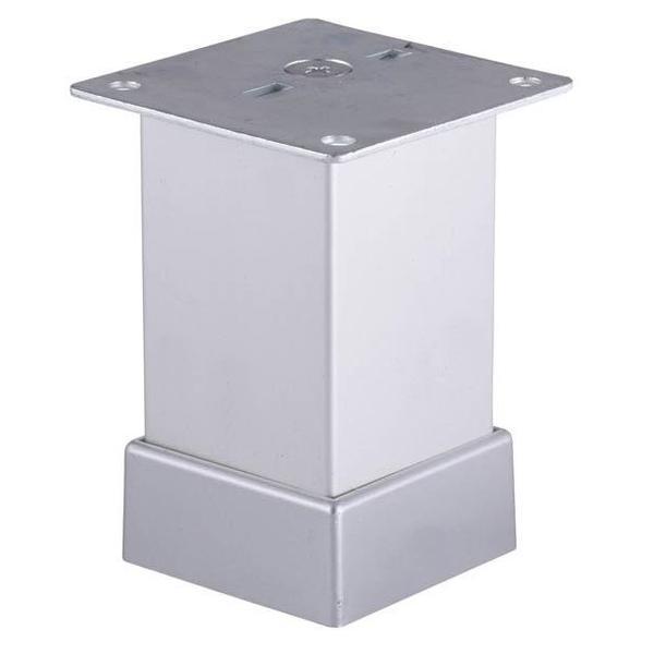 Picior metalic pentru mobilier H:150 mm, finisaj aluminiu, profil patrat 40x40 mm cu masca Picior metalic pentru mobilier H:150 mm, finisaj aluminiu, profil patrat 40x40 mm cu masca