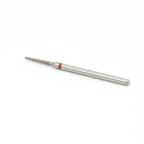 Perie de diamant pentru cuticule, con rotunjit, punct roșu 850/014 R Perie de diamant pentru cuticule, con rotunjit, punct roșu 850/014 R