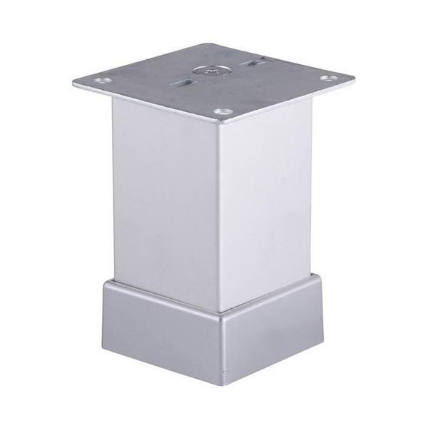 Picior metalic pentru mobilier H:120 mm, finisaj aluminiu, profil patrat 40x40 mm cu masca Picior metalic pentru mobilier H:120 mm, finisaj aluminiu, profil patrat 40x40 mm cu masca