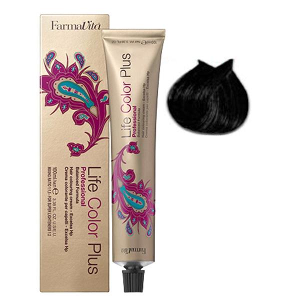 Vopsea Permanenta - FarmaVita Life Color Plus Professional, nuanta 1.0 Black, 100 ml Vopsea Permanenta - FarmaVita Life Color Plus Professional, nuanta 1.0 Black, 100 ml