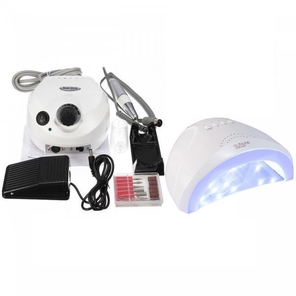 Freza electrica DM 202 35.000 rotatii ALB + Lampa Led / Uv Sun One Putere 48W ALB Freza electrica DM 202 35.000 rotatii ALB + Lampa Led / Uv Sun One Putere 48W ALB