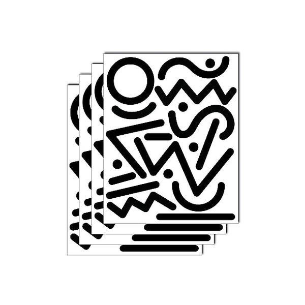 Set stickere decorative perete, linii geometrice abstracte, 4 buc, negru, 28x35 cm Set stickere decorative perete, linii geometrice abstracte, 4 buc, negru, 28x35 cm