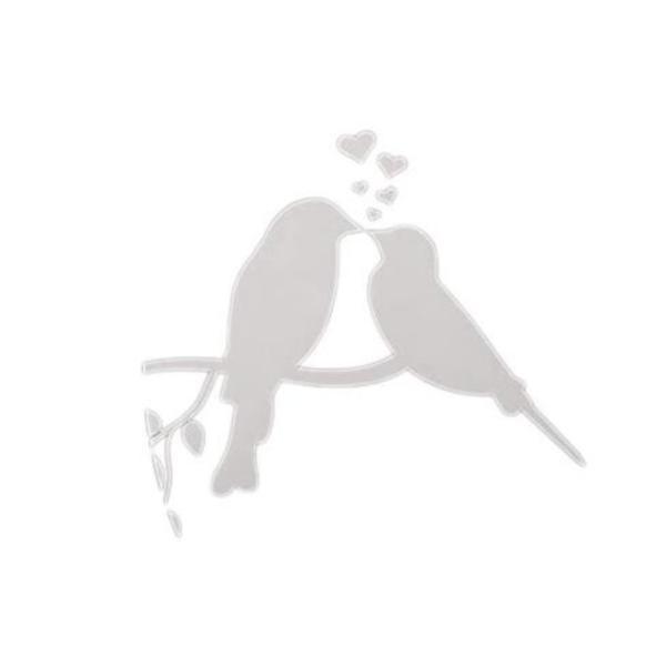 Sticker autocolant pentru geam, pasari indragostite, efect sablat, 25x15 cm Sticker autocolant pentru geam, pasari indragostite, efect sablat, 25x15 cm