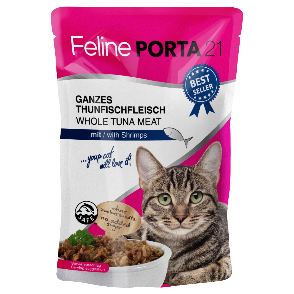 24x100g Ton cu creveți Feline Porta 21 Pliculețe hrană umedă pisici 24x100g Ton cu creveți Feline Porta 21 Pliculețe hrană umedă pisici