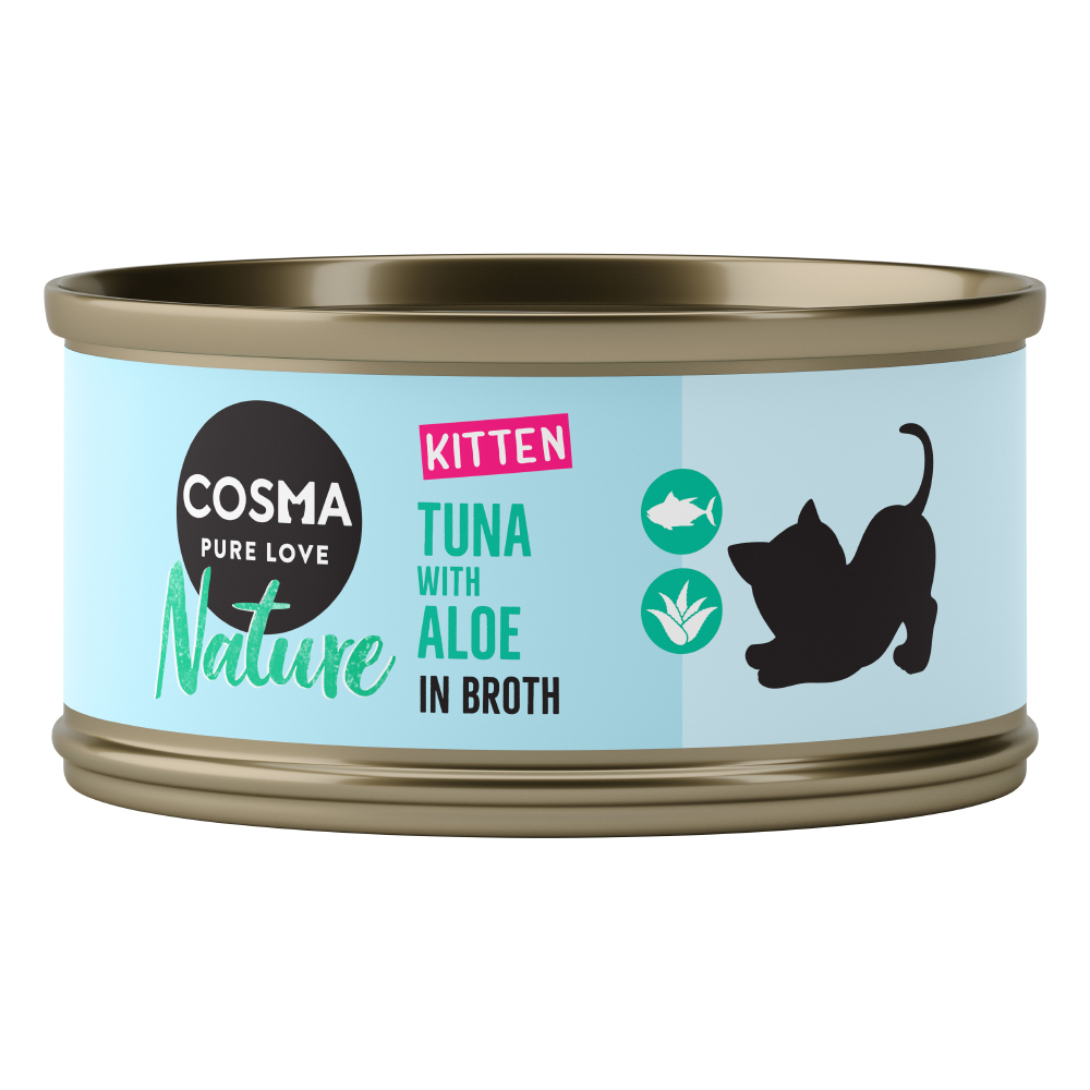 24x70g Ton & aloe vera Kitten Cosma Nature Hrană umedă pentru pisici 24x70g Ton & aloe vera Kitten Cosma Nature Hrană umedă pentru pisici