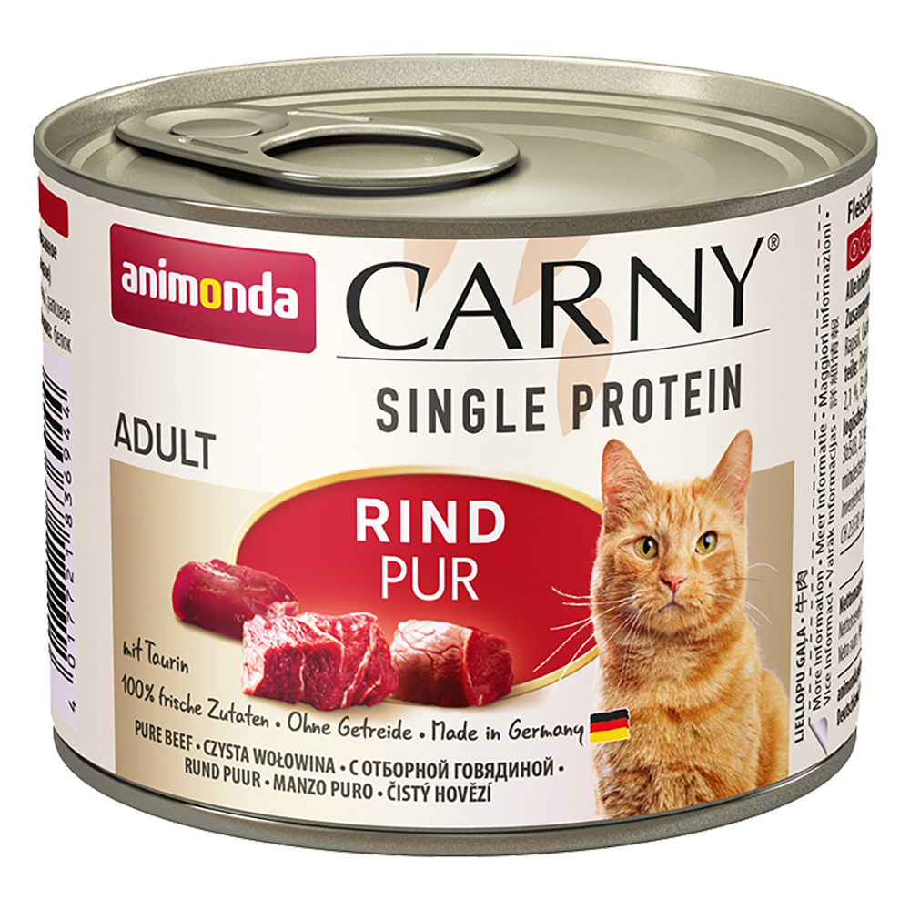 6 x 200g Animonda Carny Single Protein Adult Hrană pisici - Vită pură 6 x 200g Animonda Carny Single Protein Adult Hrană pisici - Vită pură