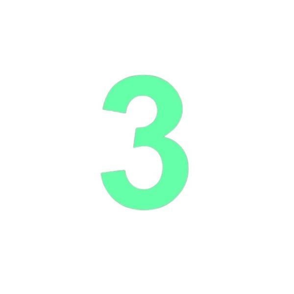 Sticker decorativ, Cifre autoadezive, Cifra 3, inaltime 15 cm, verde fluorescent Sticker decorativ, Cifre autoadezive, Cifra 3, inaltime 15 cm, verde fluorescent