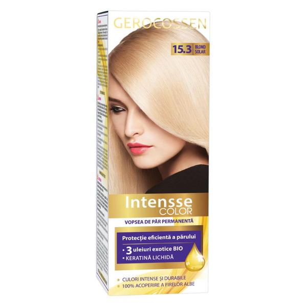 Vopsea de Par Permanenta Intensse Color, Nuanta Nr. 15.3 Blond Solar, Gerocossen, 50 ml Vopsea de Par Permanenta Intensse Color, Nuanta Nr. 15.3 Blond Solar, Gerocossen, 50 ml