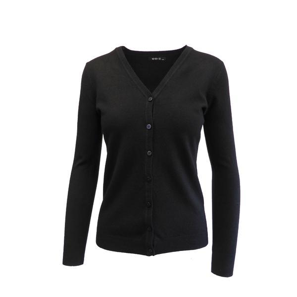 Cardigan, Univers Fashion, tricotat fin, inchidere cu 7 nasturi, negru, XL-2XL Cardigan, Univers Fashion, tricotat fin, inchidere cu 7 nasturi, negru, XL-2XL