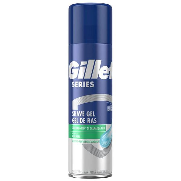 Gel de Ras cu Efect de Calmare a Pielii cu Aloe Vera - Gillette Series Shave Gel Soothing Sensitive with Aloe Vera, 200 ml Gel de Ras cu Efect de Calmare a Pielii cu Aloe Vera - Gillette Series Shave Gel Soothing Sensitive with Aloe Vera, 200 ml