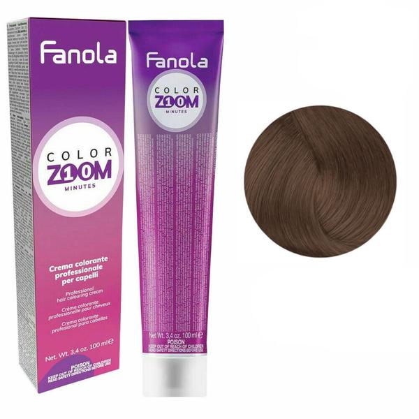 Vopsea Crema Permanenta - Fanola Color Zoom 10 Minutes, nuanta 6.3 Dark Golden Blonde, 100 ml Vopsea Crema Permanenta - Fanola Color Zoom 10 Minutes, nuanta 6.3 Dark Golden Blonde, 100 ml