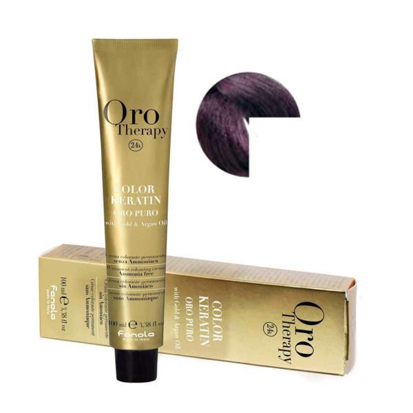 Vopsea Demi-permanenta Fanola Oro Therapy Color Keratin 4.2 Castaniu Violet, 100ml Vopsea Demi-permanenta Fanola Oro Therapy Color Keratin 4.2 Castaniu Violet, 100ml