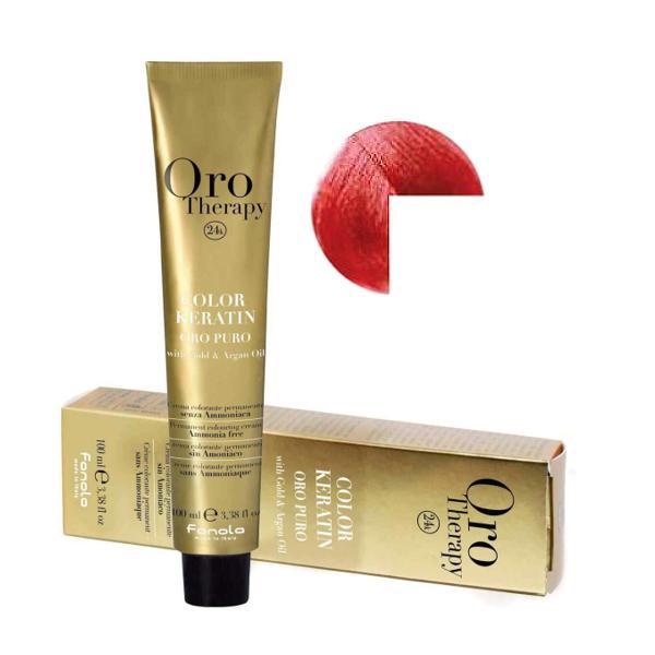 Vopsea Demi-permanenta Fanola Oro Therapy Color Keratin 6.606 Blond Inchis Rosu Aprins, 100ml Vopsea Demi-permanenta Fanola Oro Therapy Color Keratin 6.606 Blond Inchis Rosu Aprins, 100ml
