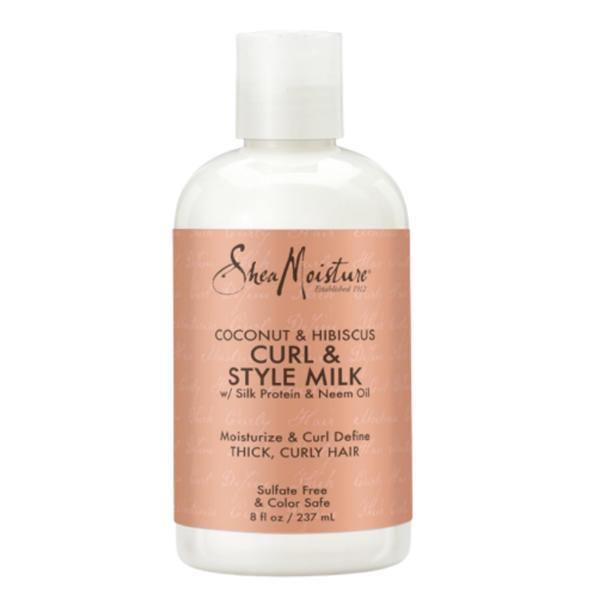 Lapte de styling pentru bucle cu hibiscus si nuca de cocos, Shea Moisture, 237ml Lapte de styling pentru bucle cu hibiscus si nuca de cocos, Shea Moisture, 237ml