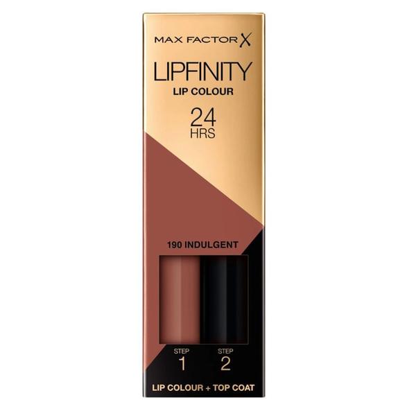 Ruj de Buze Lichid - Max Factor Lipfinity, Lip Colour + Top Coat, nuanta 190 Indulgent, 1 pachet Ruj de Buze Lichid - Max Factor Lipfinity, Lip Colour + Top Coat, nuanta 190 Indulgent, 1 pachet