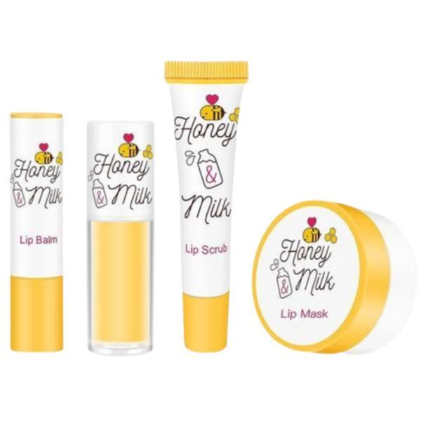 Kit complet ingrijire buze cu Honey & Milk cu Tratament/Balsam 5g, Scrub 8 ml, Masca 6g, Ulei 3.3g, A'pieu Kit complet ingrijire buze cu Honey & Milk cu Tratament/Balsam 5g, Scrub 8 ml, Masca 6g, Ulei 3.3g, A'pieu