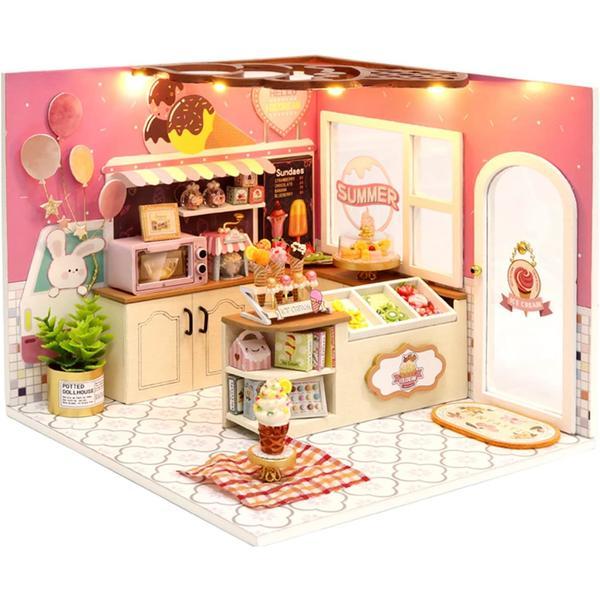 Joc interactiv, macheta casa de asamblat, dollhouse miniatura, O cofetarie minunata, Diy Joc interactiv, macheta casa de asamblat, dollhouse miniatura, O cofetarie minunata, Diy