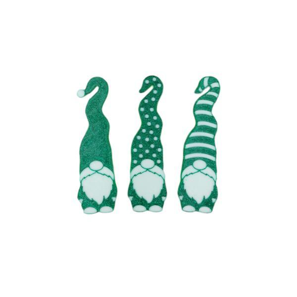 Set cu 3 pitici de Craciun, gnomi decorativi pentru brad sau perete, verde glitter, 170x50x2 mm Set cu 3 pitici de Craciun, gnomi decorativi pentru brad sau perete, verde glitter, 170x50x2 mm
