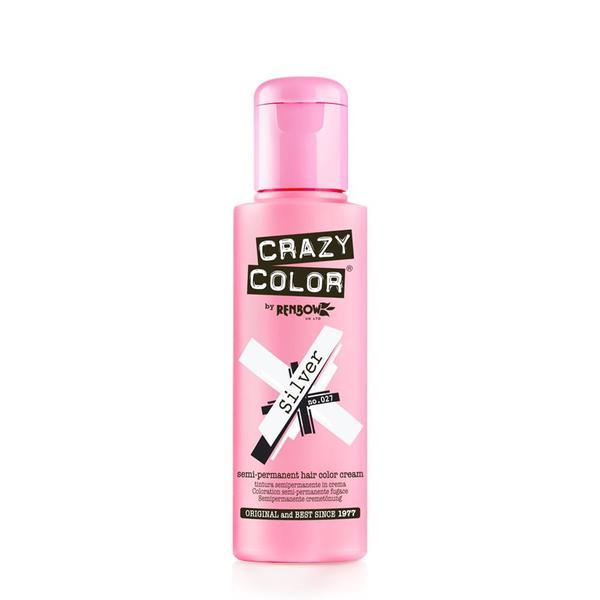 Crazy Color vopsea nuantatoare semipermanenta 100 ml - silver nr.0.27 Crazy Color vopsea nuantatoare semipermanenta 100 ml - silver nr.0.27