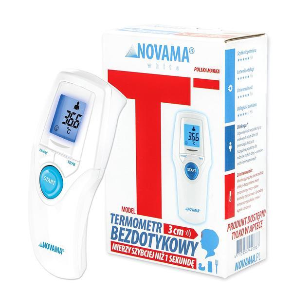 Termometru non-contact Novama White T1S, memorie pentru 30 de masuratori, iluminare ecran, mod silentios de noapte, Alb Termometru non-contact Novama White T1S, memorie pentru 30 de masuratori, iluminare ecran, mod silentios de noapte, Alb