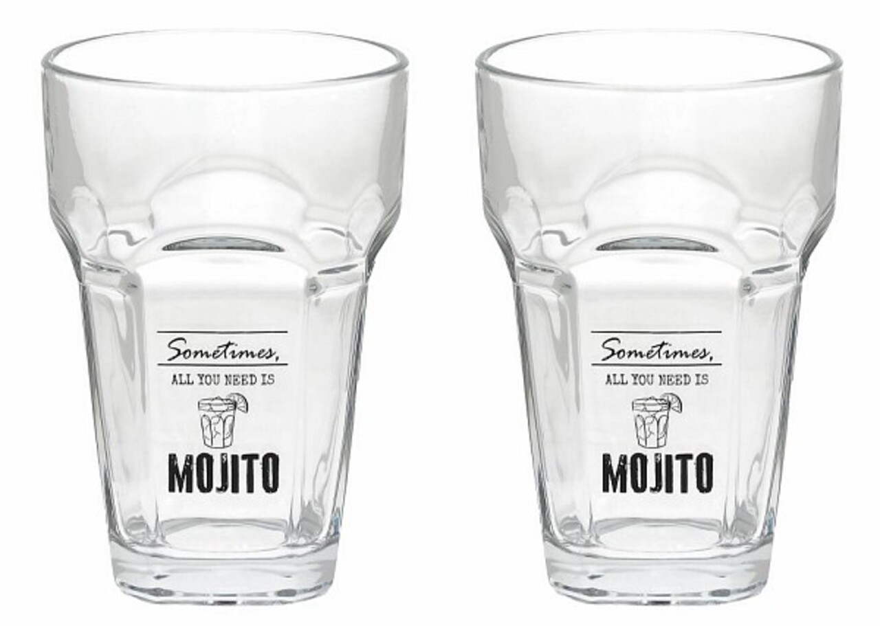 Set 2 pahare pentru mojito, Tognana, Let's party, 400 ml, sticla, transparent