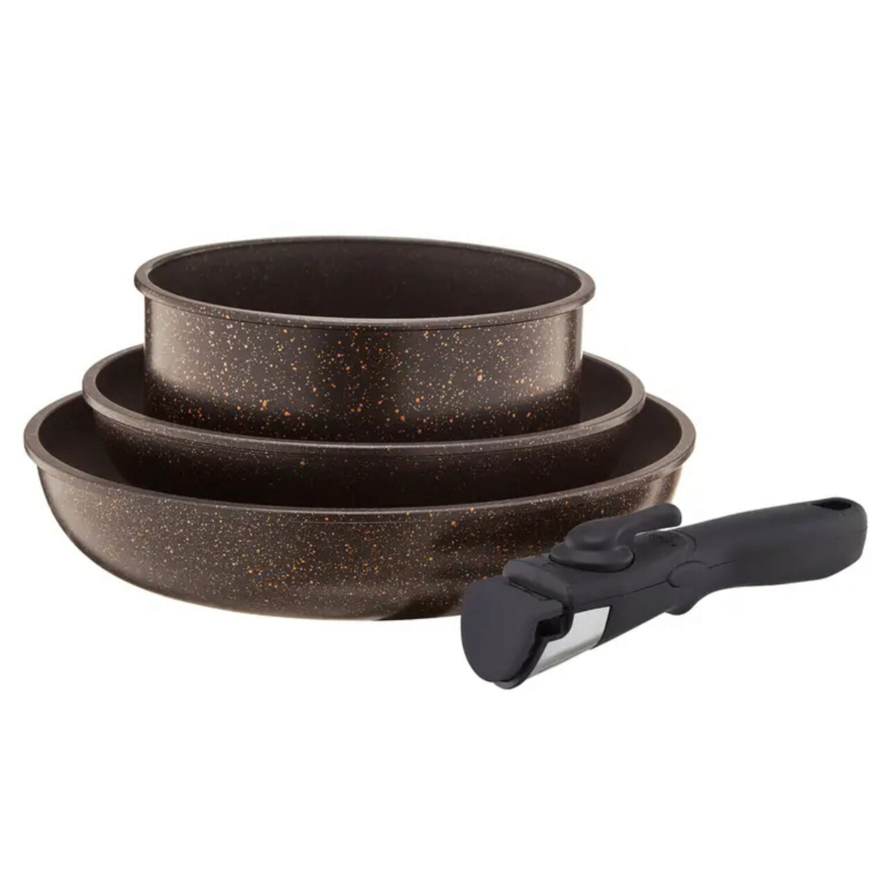 Set 2 tigai si oala cu maner detasabil Gold, Ambition, 20/24/16 cm, aluminiu forjat, invelis Qualum Stone Set 2 tigai si oala cu maner detasabil Gold, Ambition, 20/24/16 cm, aluminiu forjat, invelis Qualum Stone