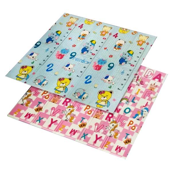 Covoras de Joaca pentru Copii Teno&reg;, 2 fete, termic, anti-derapant, pliabil, protectie impotriva loviturilor, unicorni si ursuleti, 200x180cm, grosime 1 cm, multicolor