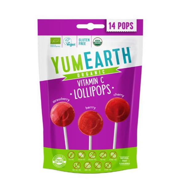 Acadele Bio cu Vitamina C- YumEarth Organic Pops Vitamin C, 14 buc Acadele Bio cu Vitamina C- YumEarth Organic Pops Vitamin C, 14 buc