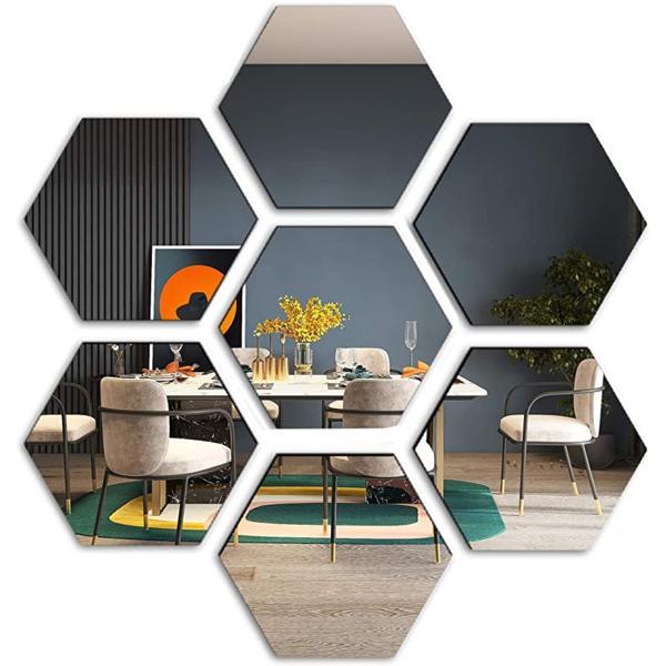 Set 24 Bucati Oglinda Hexagonala Acrilica 18,5 x 9,2 cm Diametru 16 cm - Glixicom Set 24 Bucati Oglinda Hexagonala Acrilica 18,5 x 9,2 cm Diametru 16 cm - Glixicom