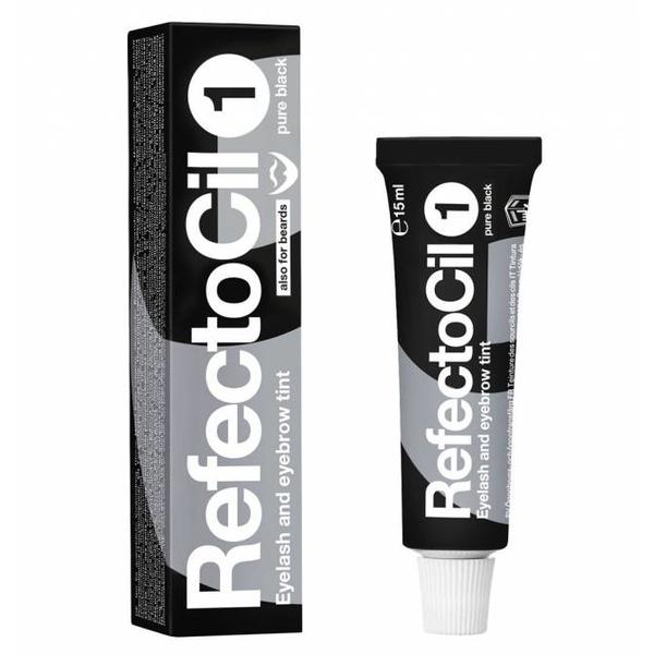 Vopsea pentru Gene si Sprancene RefectoCil, nuanta 1 Negru Inchis, 15 ml Vopsea pentru Gene si Sprancene RefectoCil, nuanta 1 Negru Inchis, 15 ml