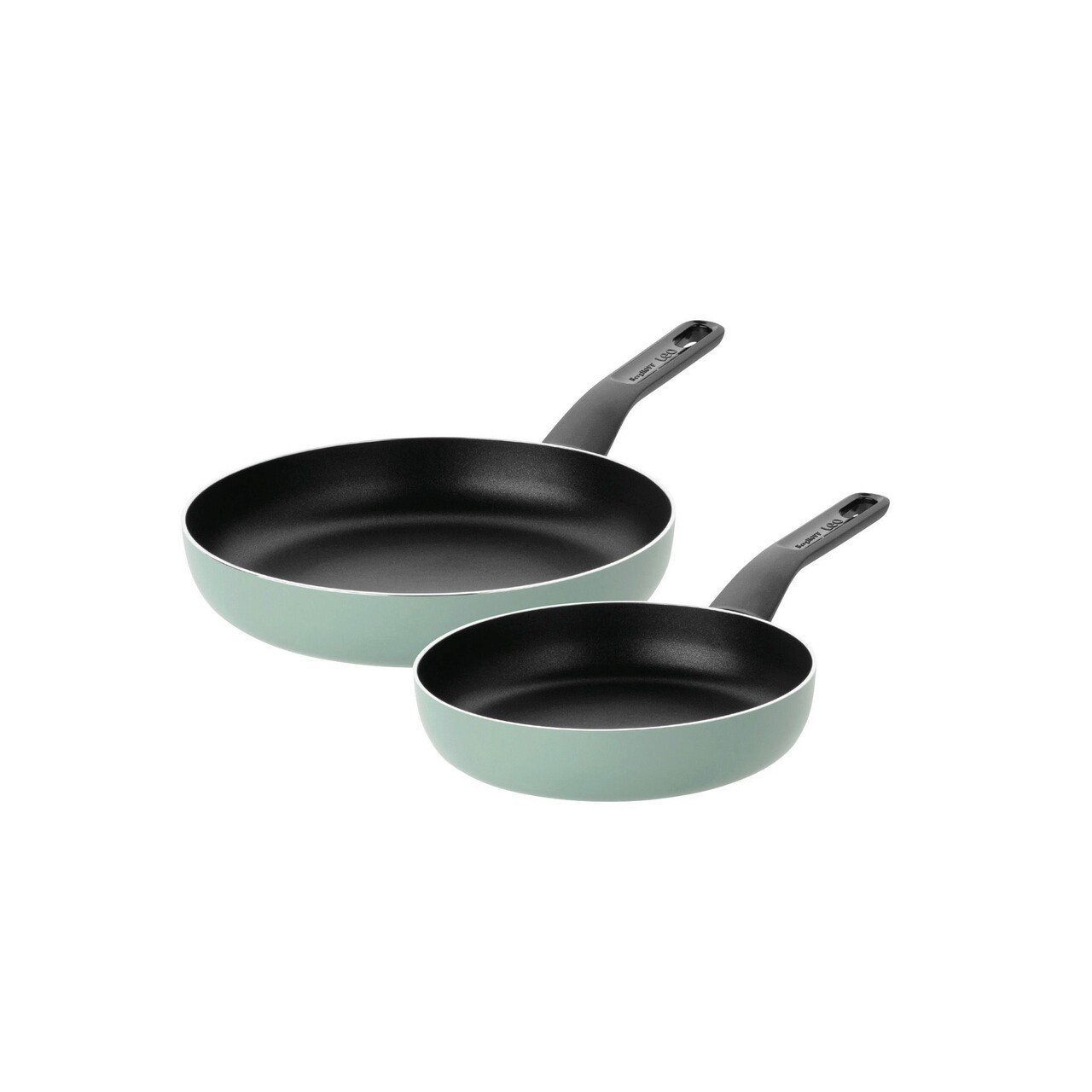 Set tigai 2 piese BergHOFF, Leo Sage, Ø20 cm, Ø24 cm, aluminiu, invelis antiaderent, verde Set tigai 2 piese BergHOFF, Leo Sage, Ø20 cm, Ø24 cm, aluminiu, invelis antiaderent, verde