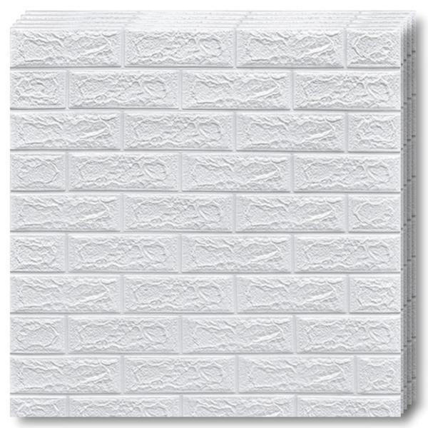 Set 10x Tapet Caramida 3D Teno®, suprafata acoperire 21.2 mp, autoadeziv, waterproof, usor de montat, design modern, 70x77 cm, alb Set 10x Tapet Caramida 3D Teno®, suprafata acoperire 21.2 mp, autoadeziv, waterproof, usor de montat, design modern, 70x77 cm, alb