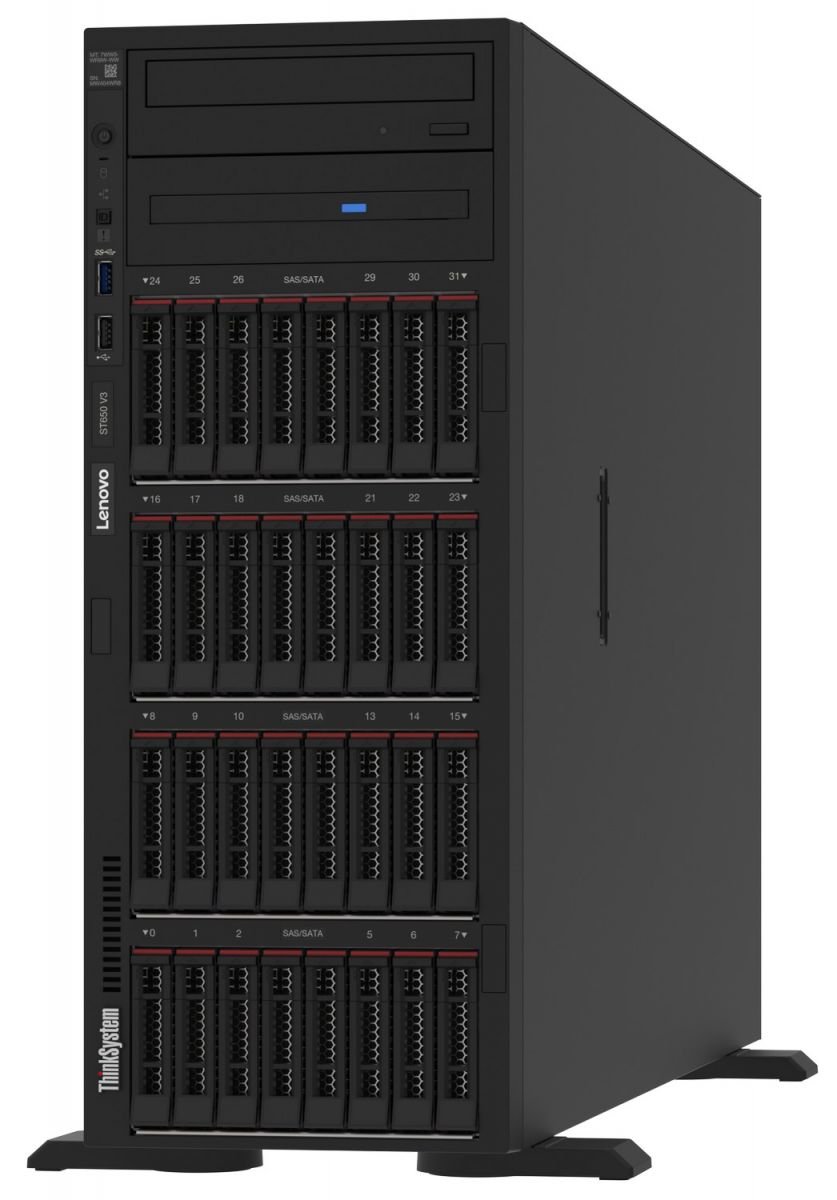 lenovo Lenovo ThinkSystem ST650 V3, 1xIntel Xeon Silver 4410Y 12C 2.0-3.0GHz 150W, 1x32GB 1Rx4, ThinkSystem RAID 9350-8i 2GB Flash PCIe 12Gb Adapter, 1x1100W (7D7AA00NEA) lenovo Lenovo ThinkSystem ST650 V3, 1xIntel Xeon Silver 4410Y 12C 2.0-3.0GHz 150W, 1x32GB 1Rx4, ThinkSystem RAID 9350-8i 2GB Flash PCIe 12Gb Adapter, 1x1100W (7D7AA00NEA)