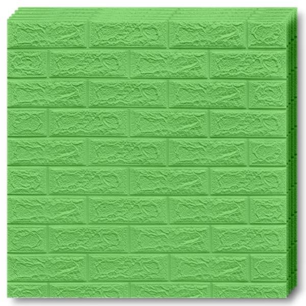 Set 10x Tapet Caramida 3D Teno®, suprafata acoperire 5.3 mp, autoadeziv, waterproof, usor de montat, design modern, 70x77 cm, verde Set 10x Tapet Caramida 3D Teno®, suprafata acoperire 5.3 mp, autoadeziv, waterproof, usor de montat, design modern, 70x77 cm, verde