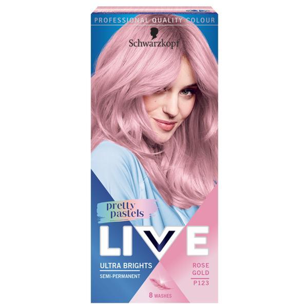 SHORT LIFE - Vopsea de Par Semipermanenta - Schwarzkopf Live Pretty Pastels Ultra Brights Semi-permanent, nuanta P123 Rose Gold SHORT LIFE - Vopsea de Par Semipermanenta - Schwarzkopf Live Pretty Pastels Ultra Brights Semi-permanent, nuanta P123 Rose Gold