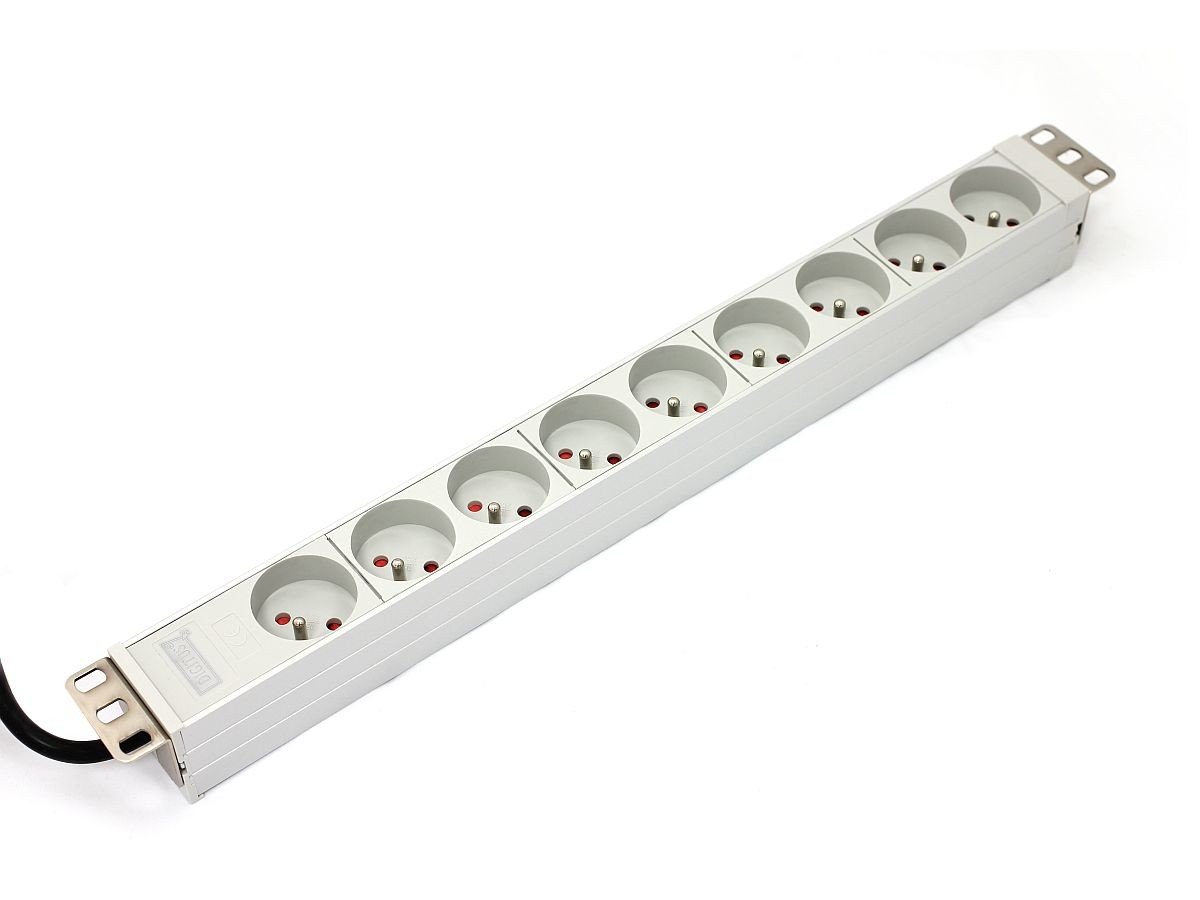 DIGITUS A-19-STRIP-3-IMP - 1U - Aluminum - White - 9 AC outlet(s) - 1.8 m - 250 V (A-19-STRIP-3-IMP) DIGITUS A-19-STRIP-3-IMP - 1U - Aluminum - White - 9 AC outlet(s) - 1.8 m - 250 V (A-19-STRIP-3-IMP)